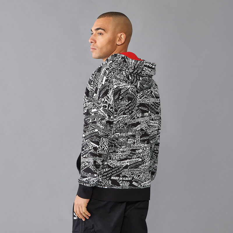 PORSCHE FW AOP OS HOODED SWEAT - black