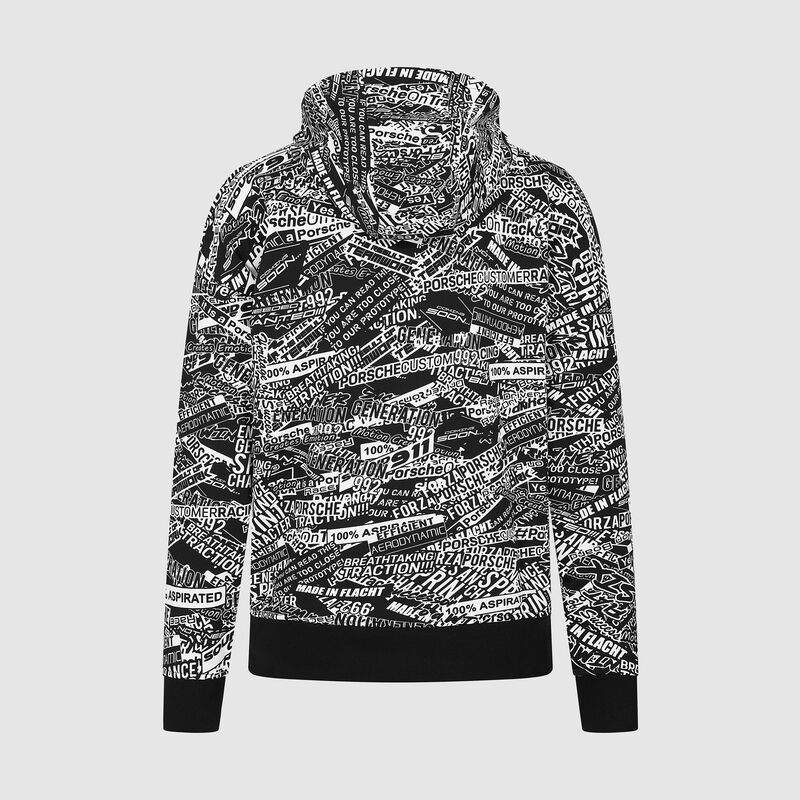 PORSCHE FW AOP OS HOODED SWEAT - black