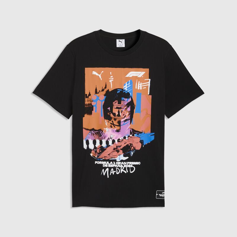 PUMA Madrid GP T-shirt 2026 - F1 Collection - Black XS for males - Fuel For Fans F1 Merchandise store