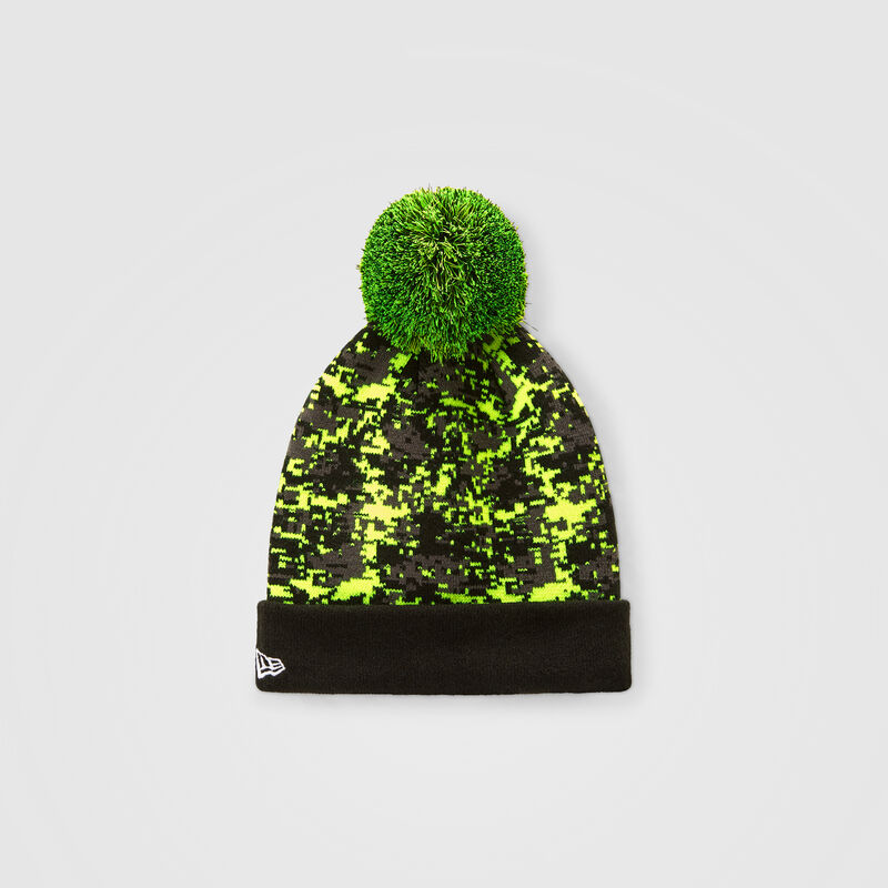 MCLAREN LANDO GLITCH BOBBLE KNIT BEANIE - lime