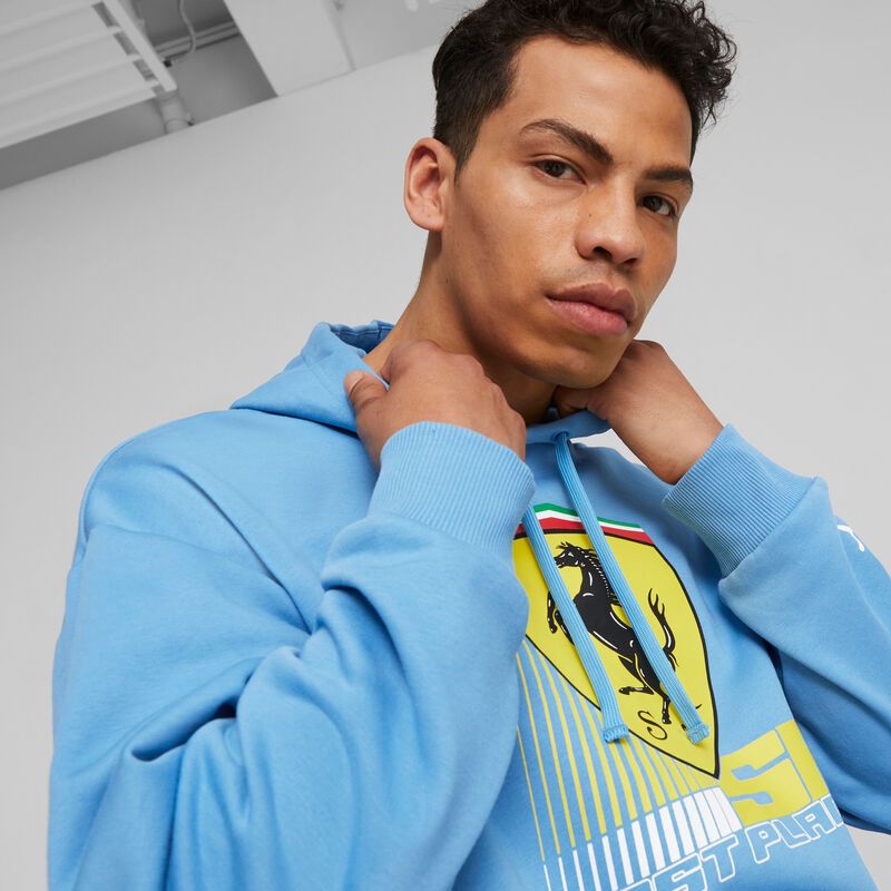 SF LS RACE COLORED BIG SHIELD HOODY - blue