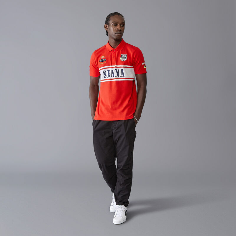 AS FW MENS LEGACY PATCHWORK POLO - red