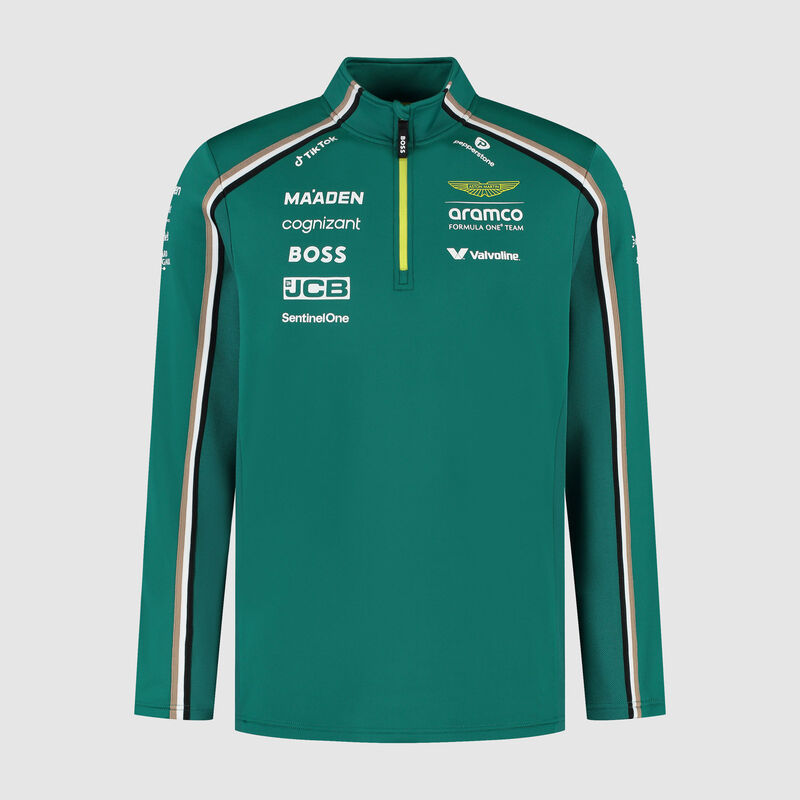 2025 Team 1/4 Zip Sweater 2025 - Aston Martin F1 Team - Green 3XL for males - 8719203625690 - Fuel For Fans F1 Merchandise store