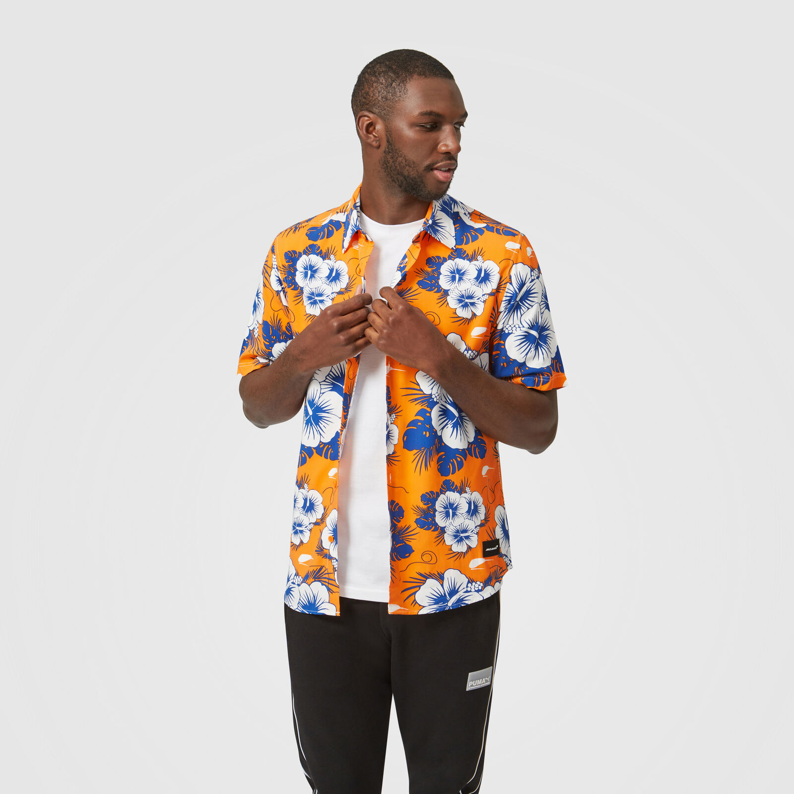 orange hawaiian shirt