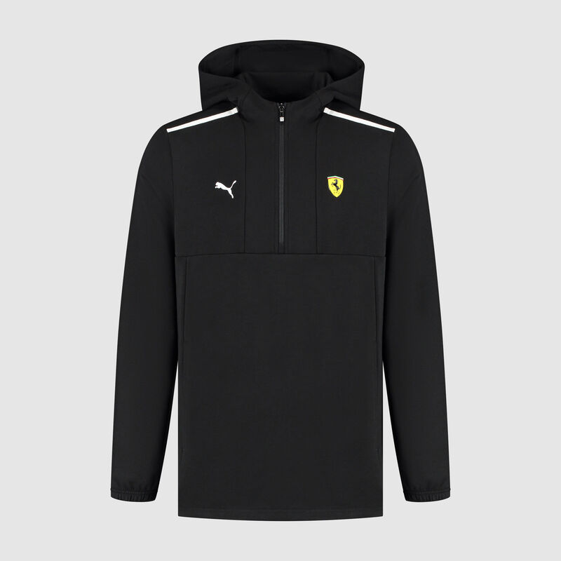 PUMA 1/4 Zip Hoodie 2025 - Scuderia Ferrari F1 - Black XS for males - 4069156274655 - Fuel For Fans F1 Merchandise store
