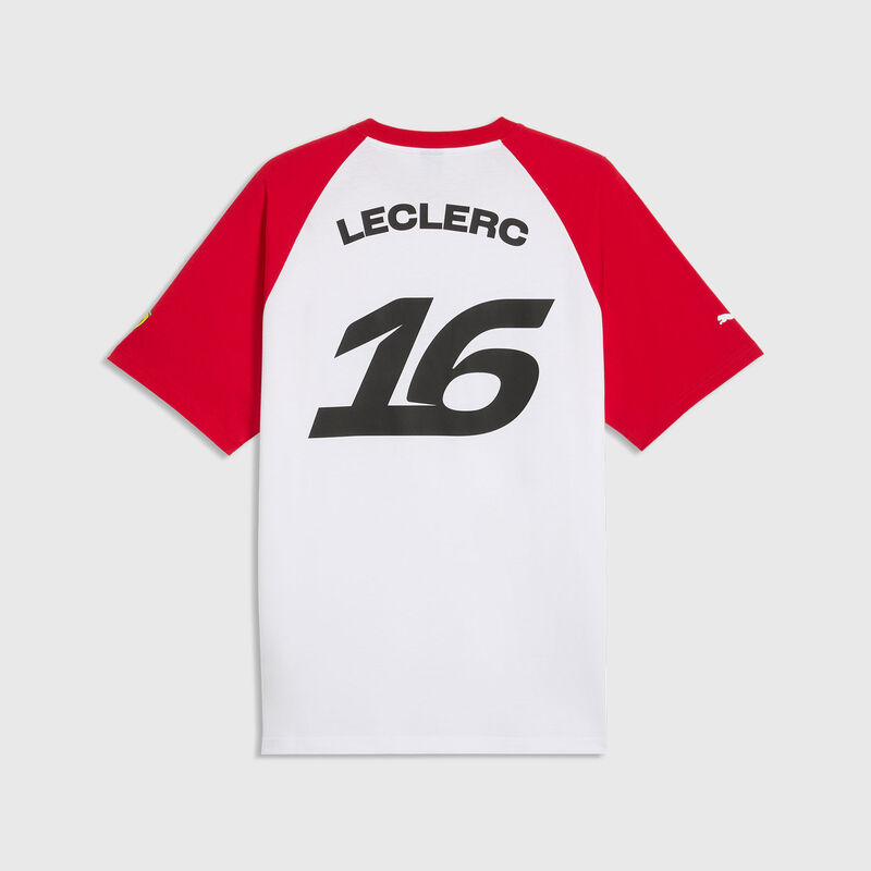 SF FW Leclerc Tee - Puma White - Rosso Corsa