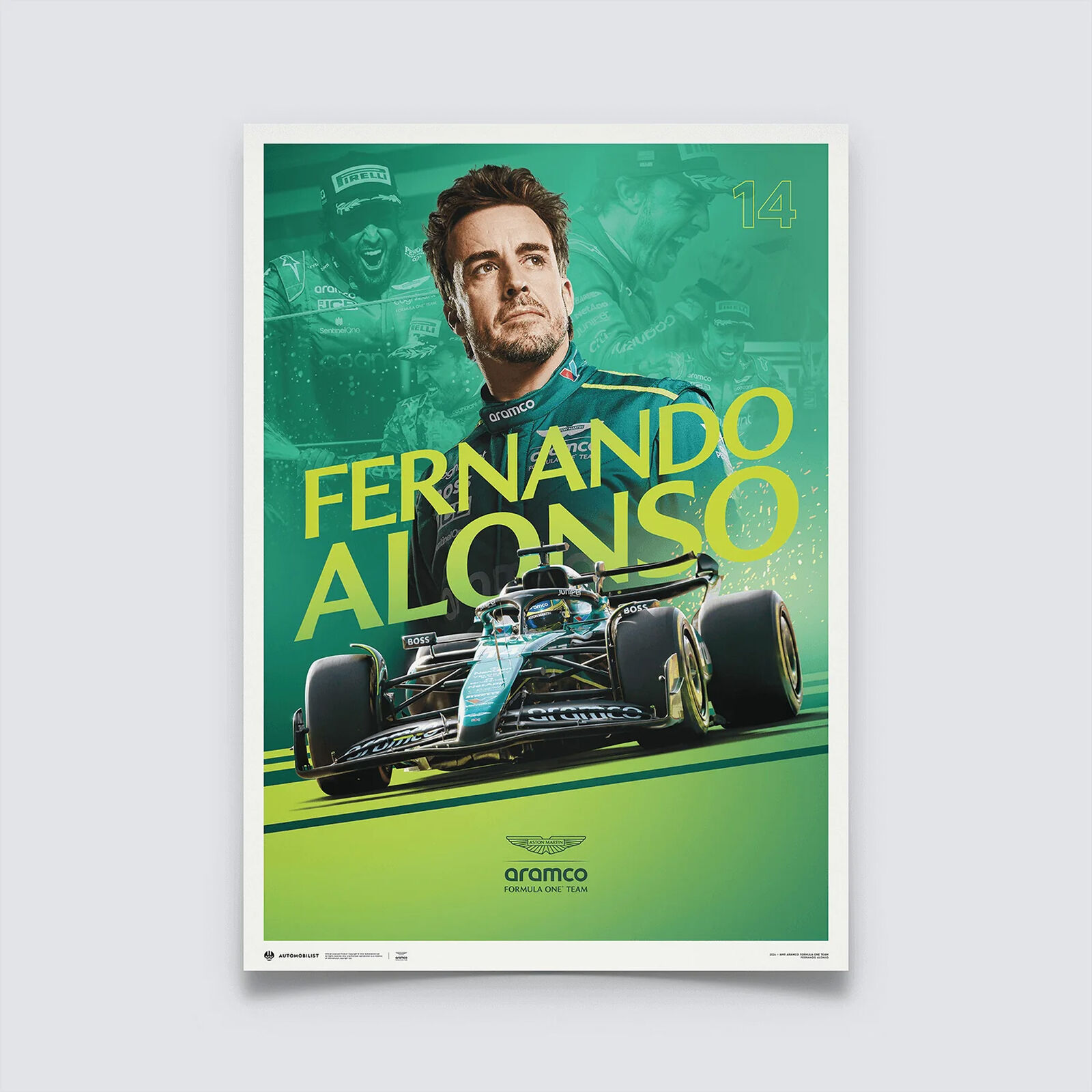 Fernando Alonso 2024 Poster - Aston Martin F1 Team | Fuel For Fans