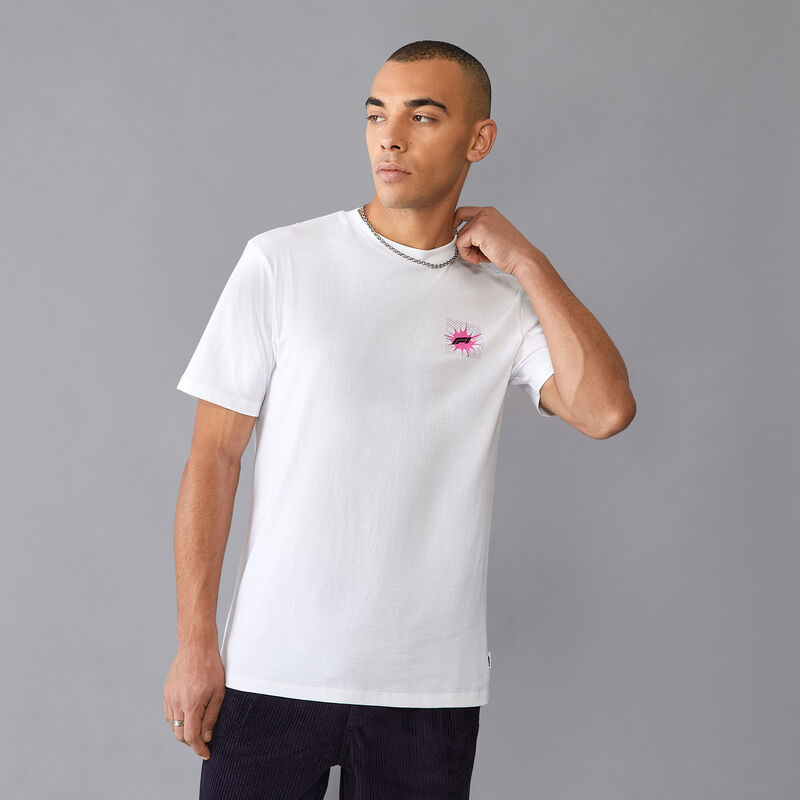 F1 FW HALFTONE GRAPHIC TEE - white
