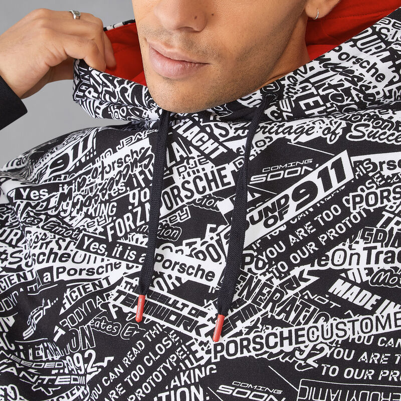 PORSCHE FW AOP OS HOODED SWEAT - black