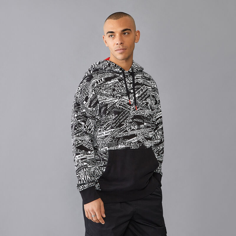 PORSCHE FW AOP OS HOODED SWEAT - black