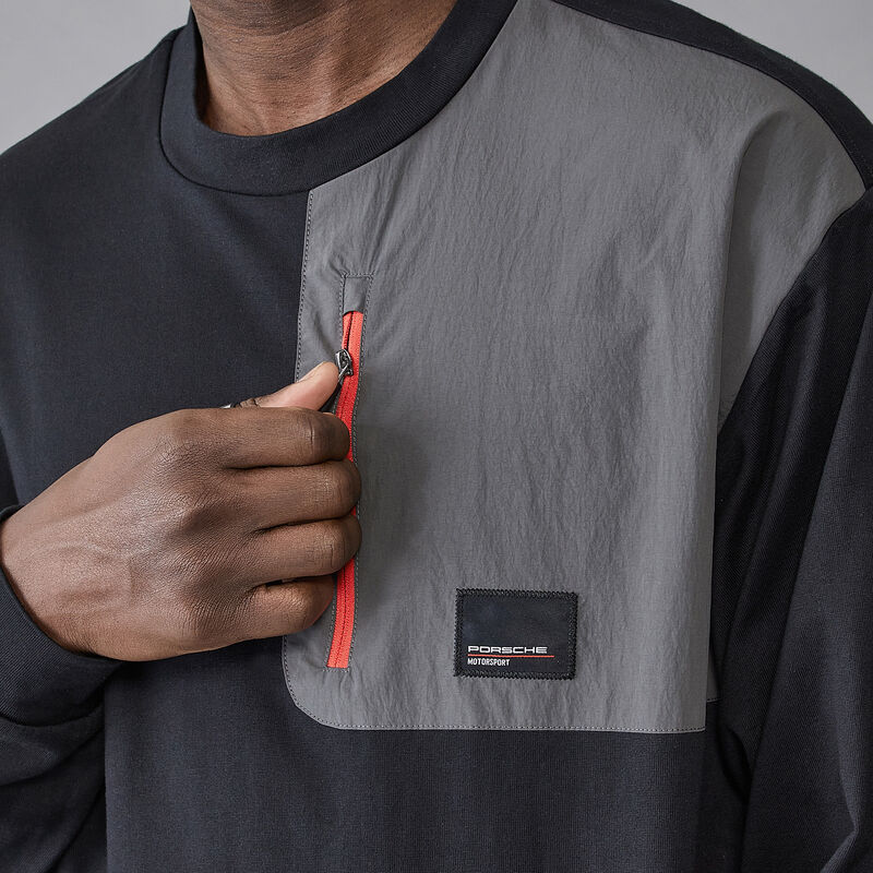 PORSCHE FW MENS UTILITY LS TEE - black