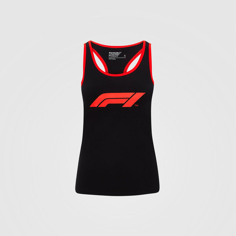 F1 FW WOMENS LARGE LOGO RACERBACK TOP - black