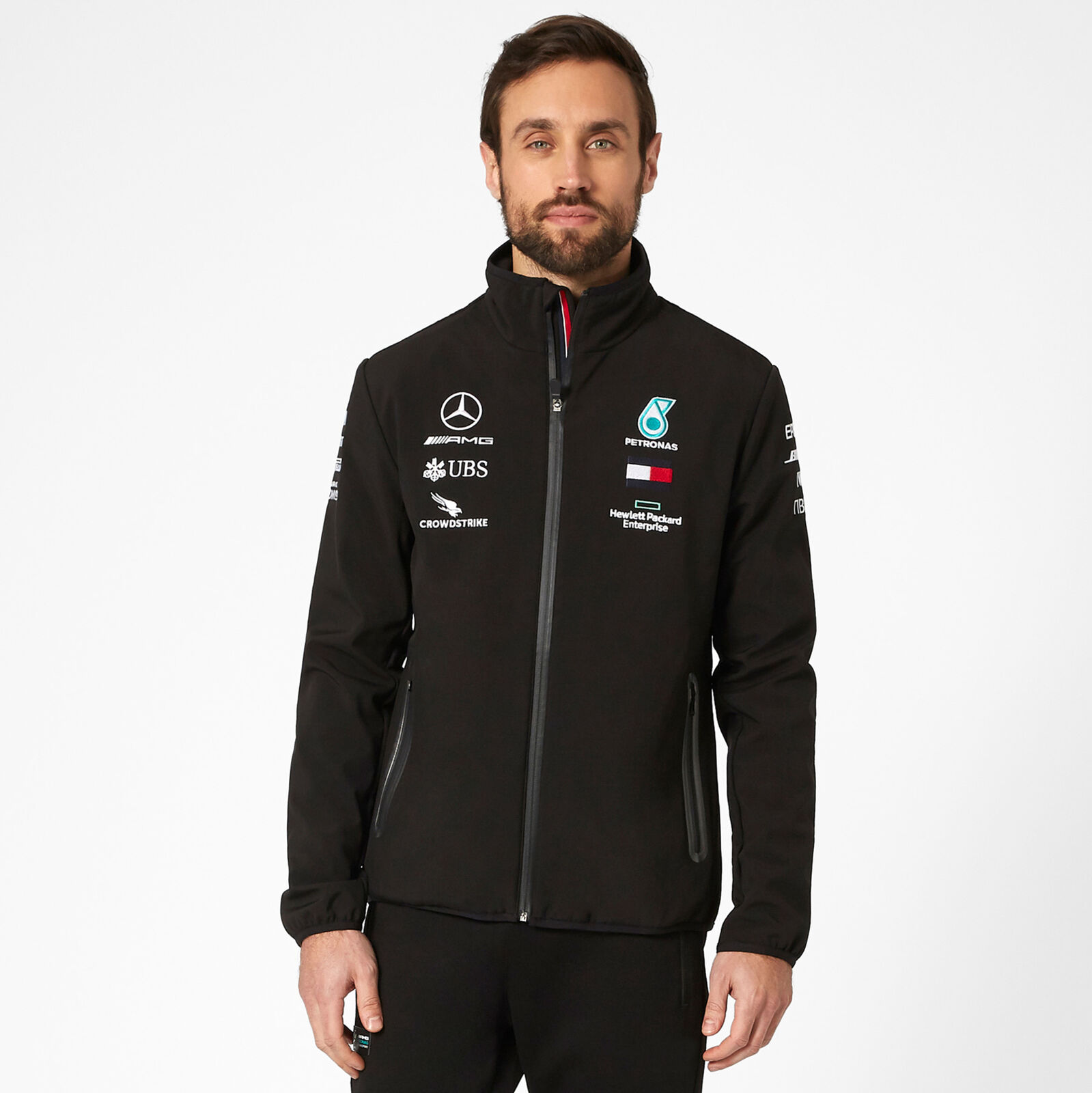 Mercedes AMG Petronas F1 2023 Team Softshell Jacket | eduaspirant.com