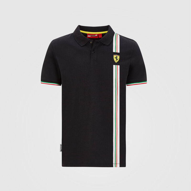 SF FW MENS ITALIAN FLAG POLO - black