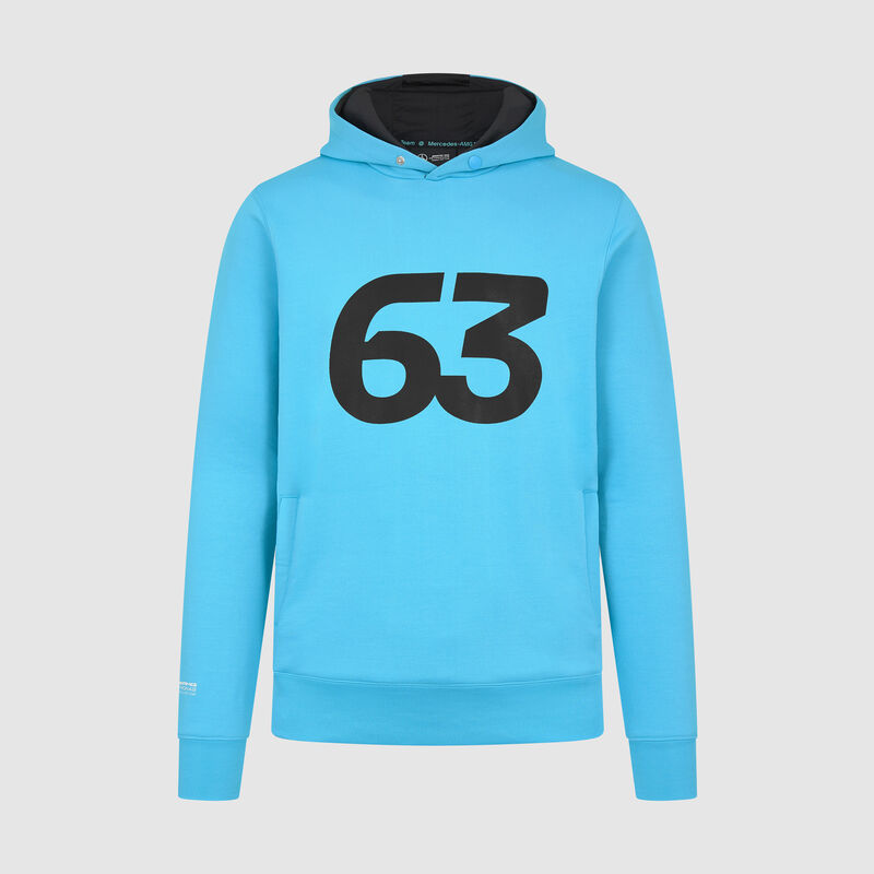 George Russell Hoodie 2024 - Mercedes-AMG F1 - Blue XS for males - 8719203406879 - Fuel For Fans F1 Merchandise store