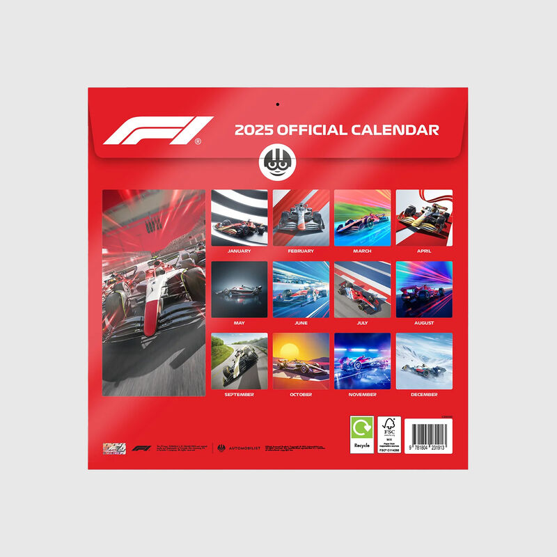 F1 2025 CALENDAR - red