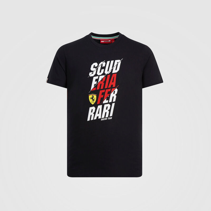 SF FW MENS ANGLED SCUDERIA GRAPHIC TEE - black