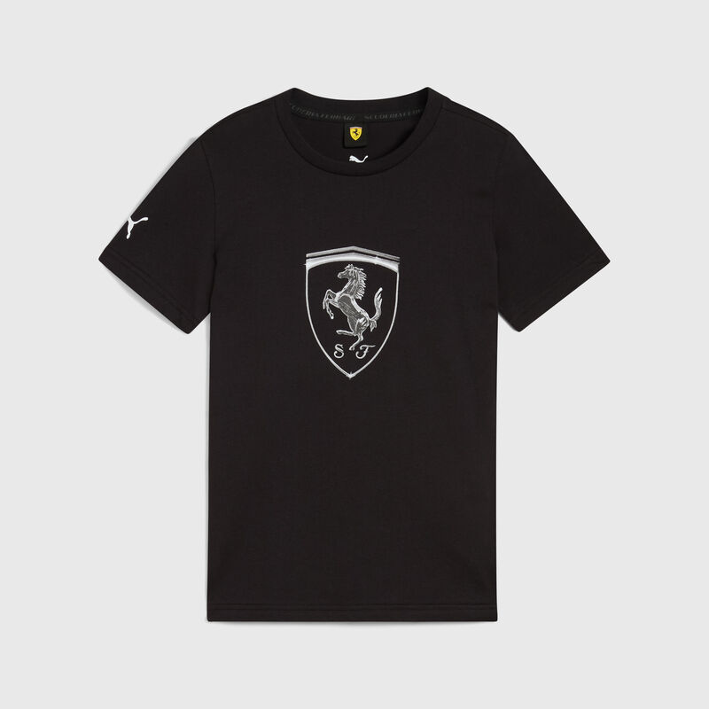 SF LS RACE KIDS TONAL BIG SHIELD TEE - black