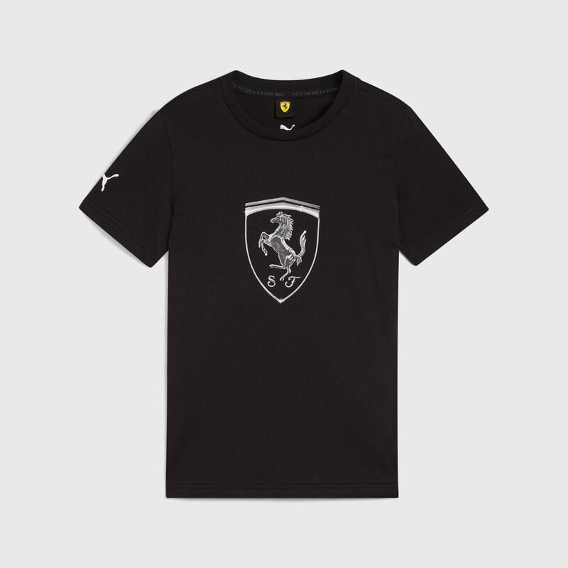 SF LS RACE KIDS TONAL BIG SHIELD TEE - black