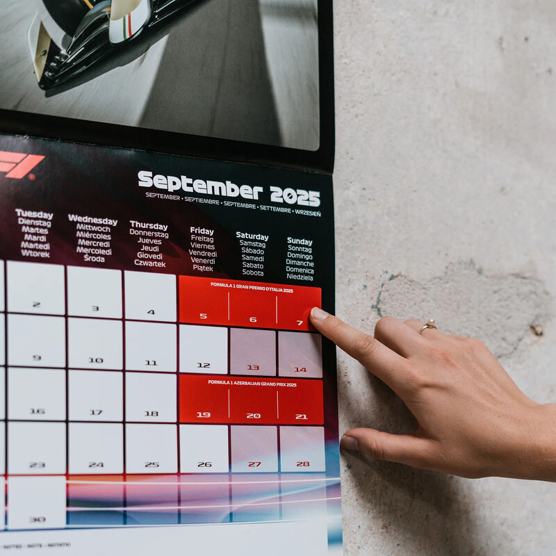 F1 2025 CALENDAR - red