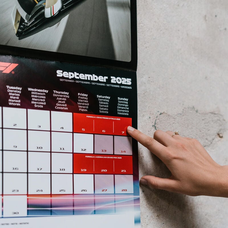 F1 2025 CALENDAR - red