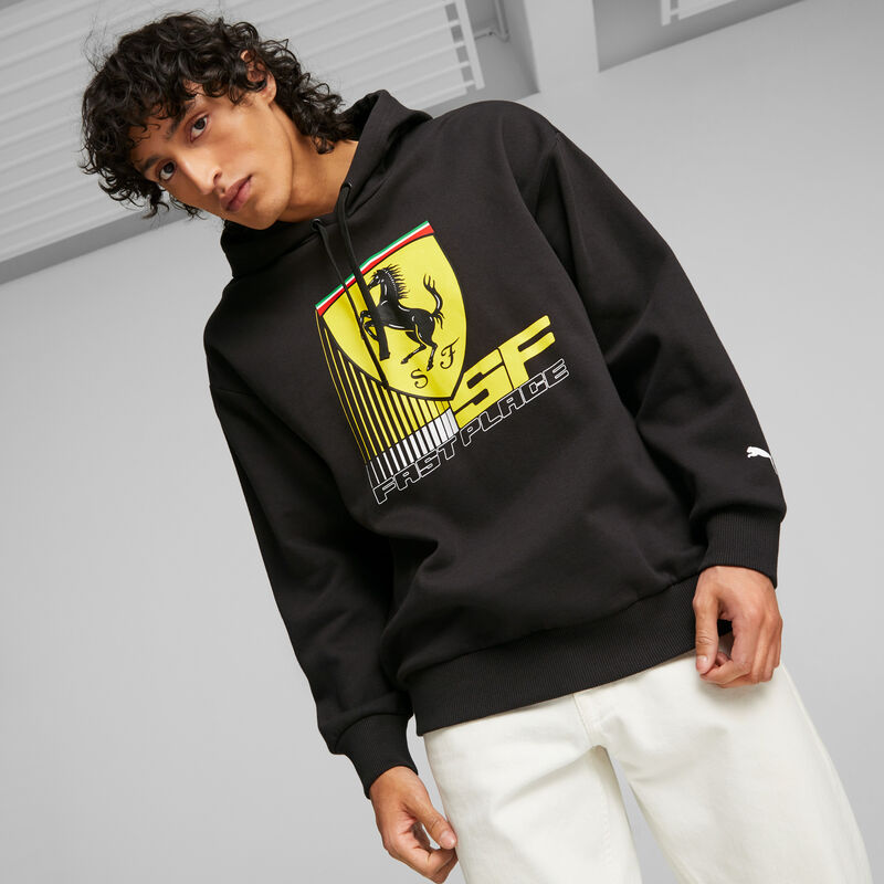 SF LS RACE COLORED BIG SHIELD HOODY - black