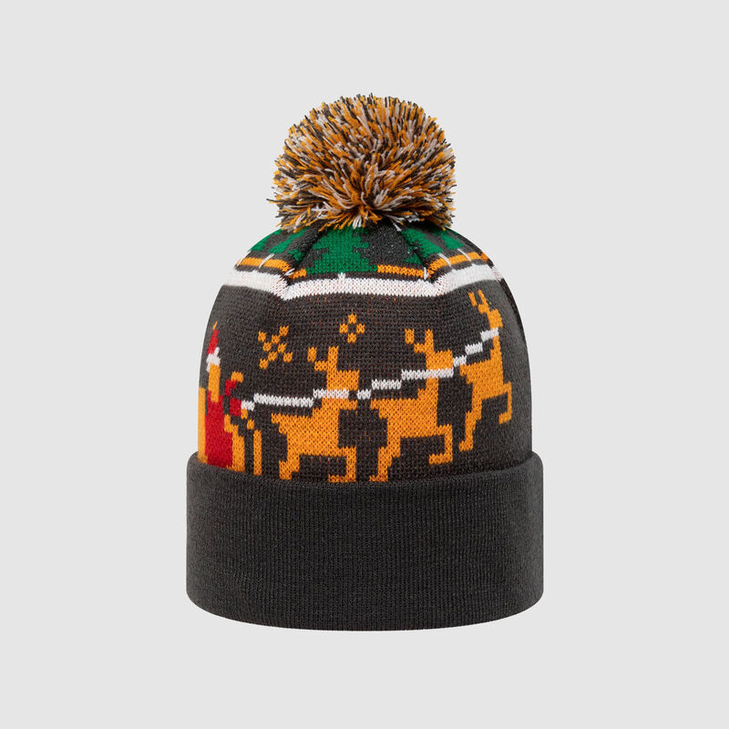 MCLAREN SL XMAS BOBBLE BEANIE - Antracit