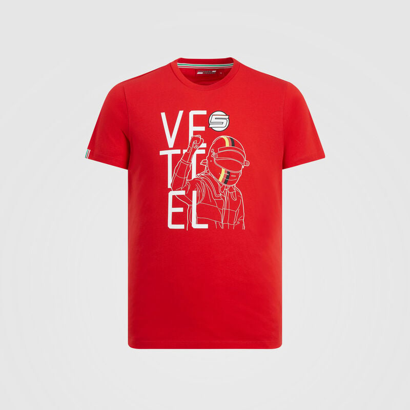 SF FW MENS VETTEL DRIVER TEE - red