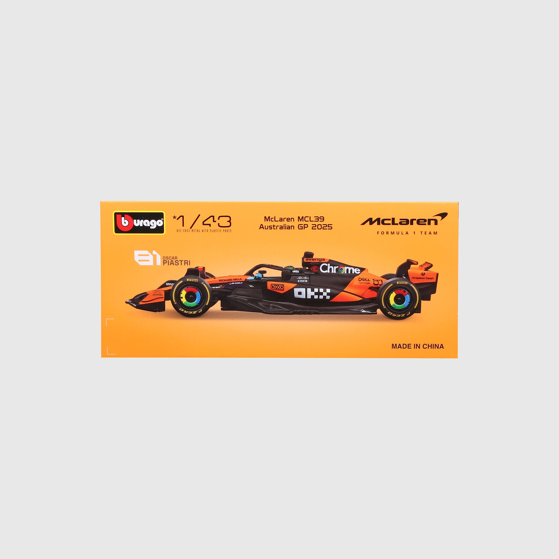 2025 Oscar Piastri MCL39 1:43 Scale Model - McLaren Mastercard F1