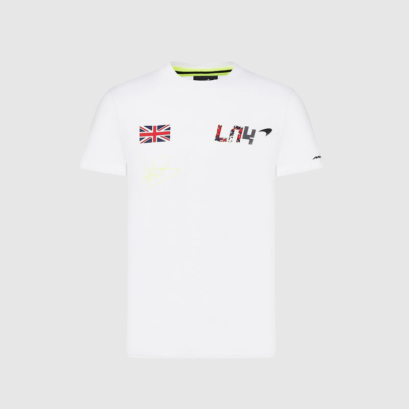 MCLAREN FW MENS LANDO NO4 SILVERSTONE GLITCH TEE - white