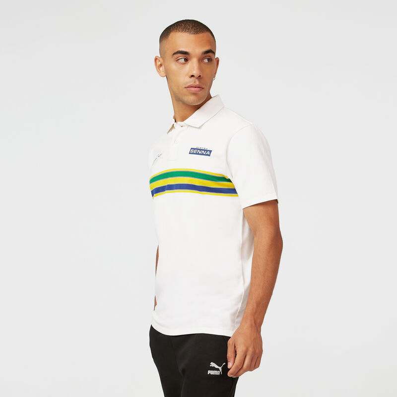 AS FW MENS STRIPE POLO - white