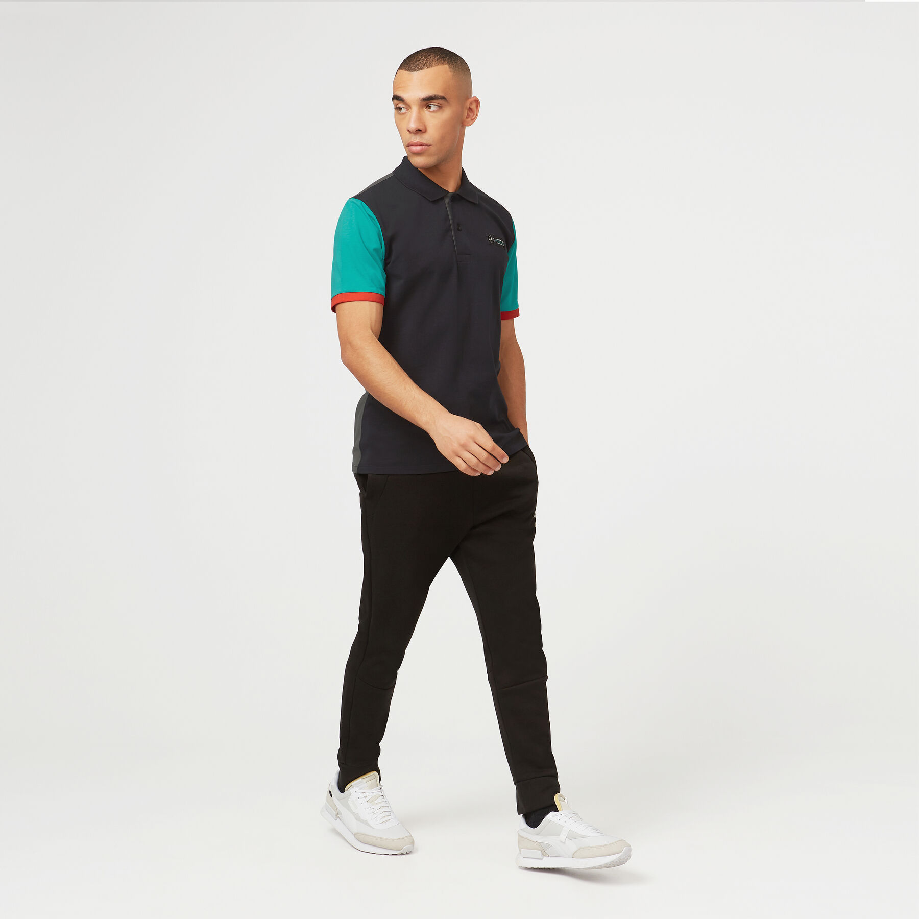 Men's color deals block polo shirt