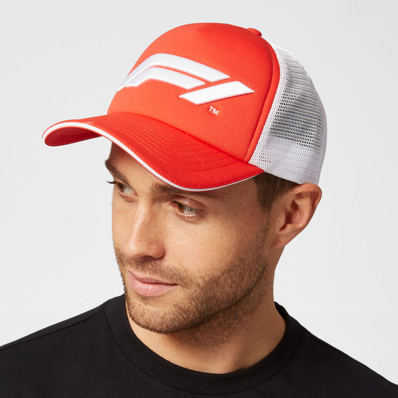 F1 FW LARGE LOGO TRUCKER CAP - red