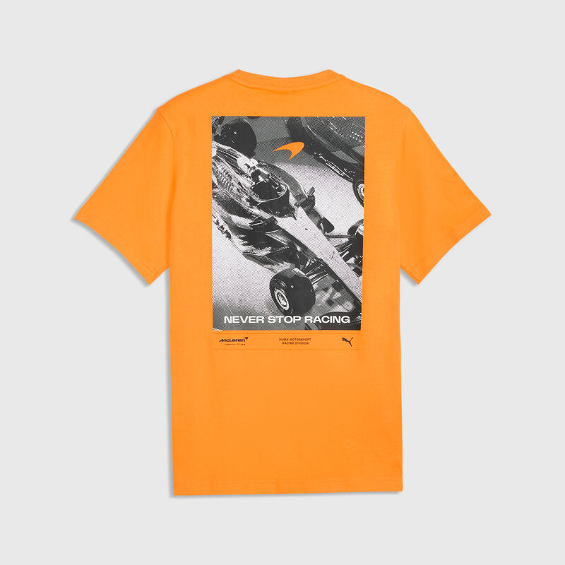 PUMA Graphic T-shirt 2026 - McLaren Mastercard F1 - Papaya XS for males - 4070032180328 - Fuel For Fans F1 Merchandise store