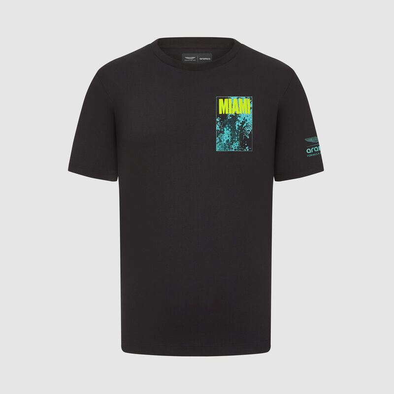 2024 Miami GP T-shirt 2024 - Aston Martin F1 Team - Multicolor XS for males - 8719203418599 - Fuel For Fans F1 Merchandise store