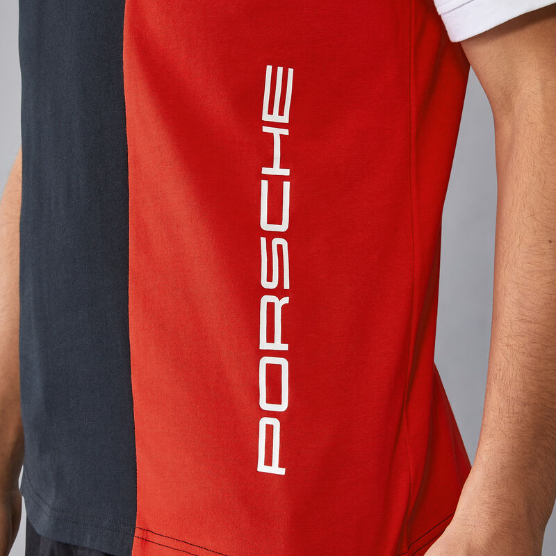 PORSCHE FW MENS STRIPE POLO - black