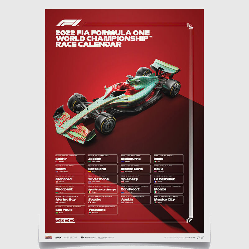F1 SL 2022 SCHEDULE POSTER - Multicolor