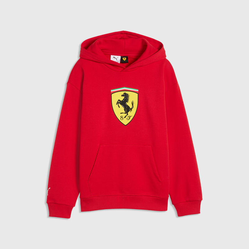 PUMA Kids Shield Hoodie 2026 - Scuderia Ferrari F1 - Rosso corsa 116 - 4070033633182 - Fuel For Fans F1 Merchandise store