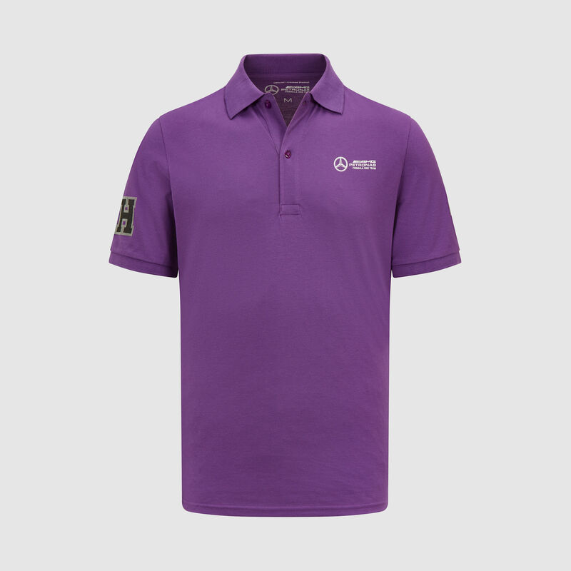 Lewis Hamilton LH44 Polo 2023 - Mercedes-AMG F1 - Purple XL for males - 8719203309804 - Fuel For Fans F1 Merchandise store