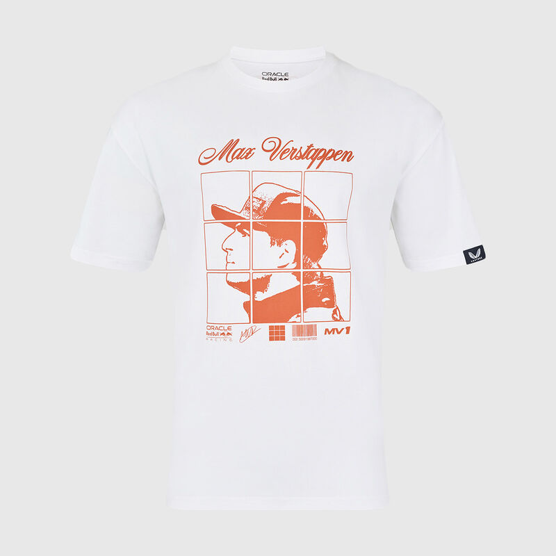 Max Verstappen Puzzle T-shirt 2025 - Red Bull Racing - White XS - 5063455884279 - Fuel For Fans F1 Merchandise store