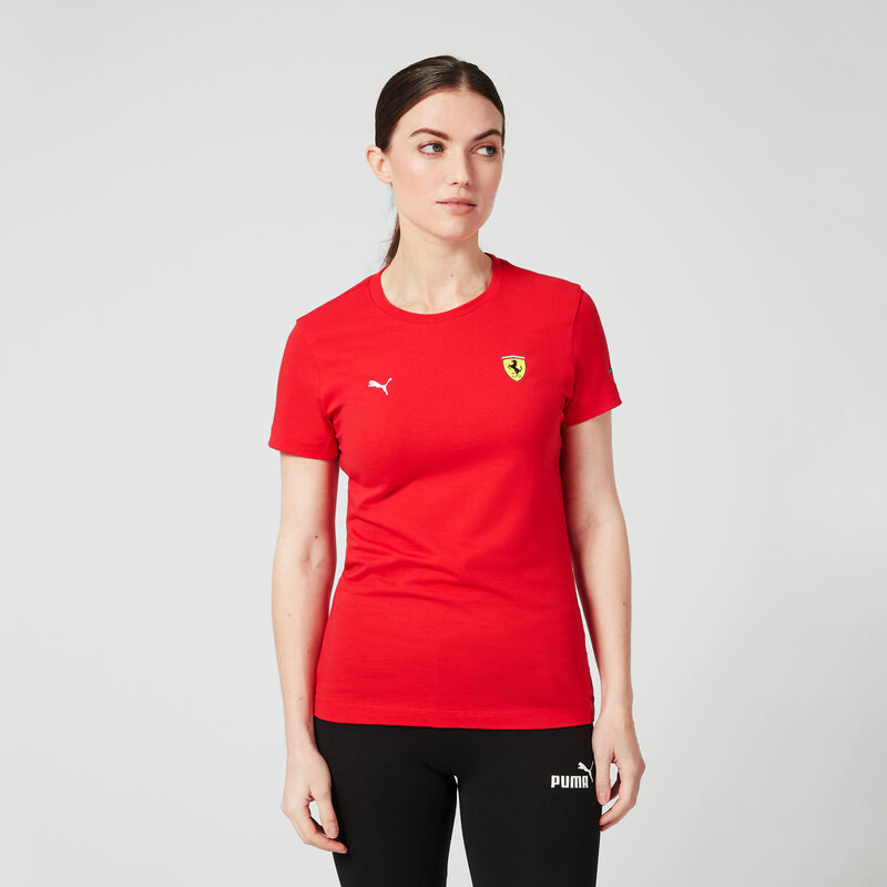 SF PU FW WOMENS SMALL SHIELD TEE - red