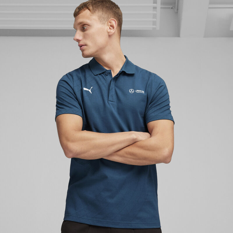 MAPF1 LS MENS JACQUARD POLO - blue