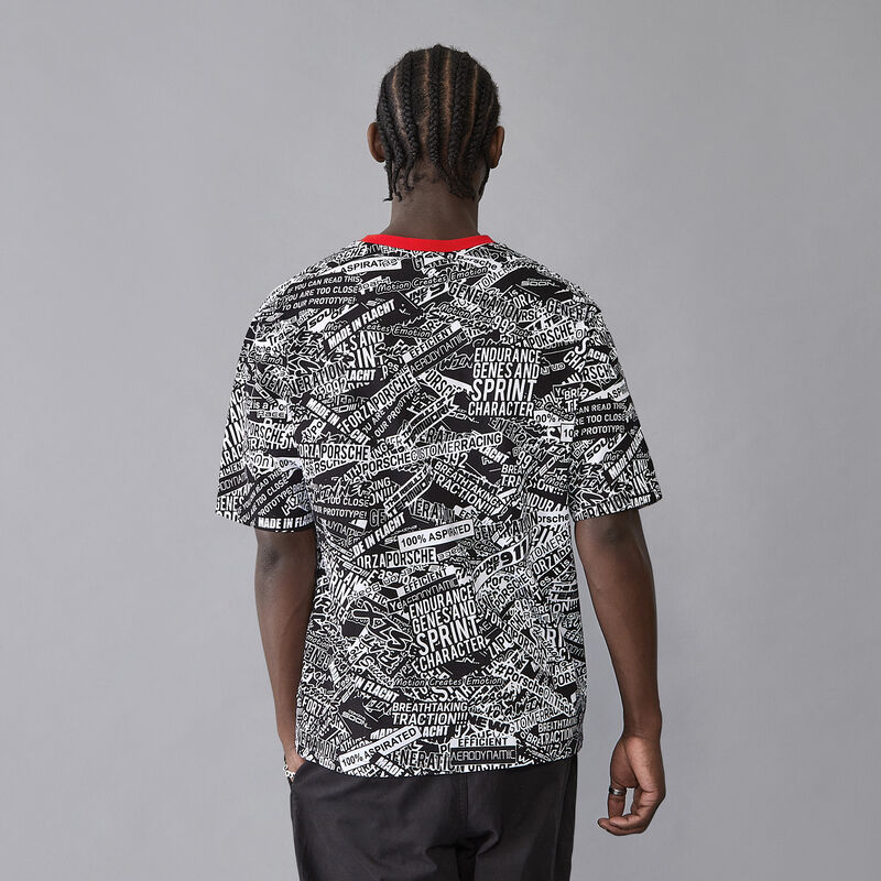 PORSCHE FW AOP OVERSIZED TEE - black