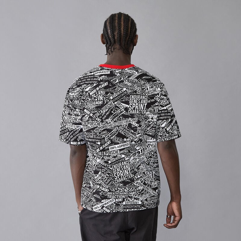 PORSCHE FW AOP OVERSIZED TEE - black