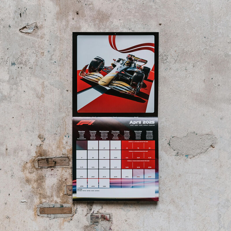 F1 2025 CALENDAR - red