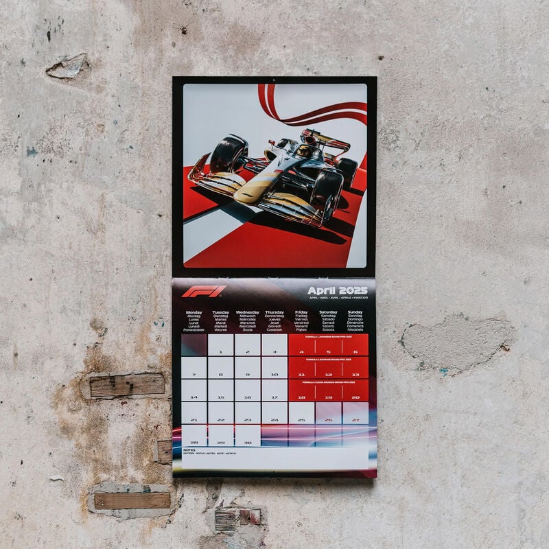 F1 2025 CALENDAR - red