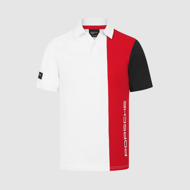 PORSCHE FW MENS STRIPE POLO - white