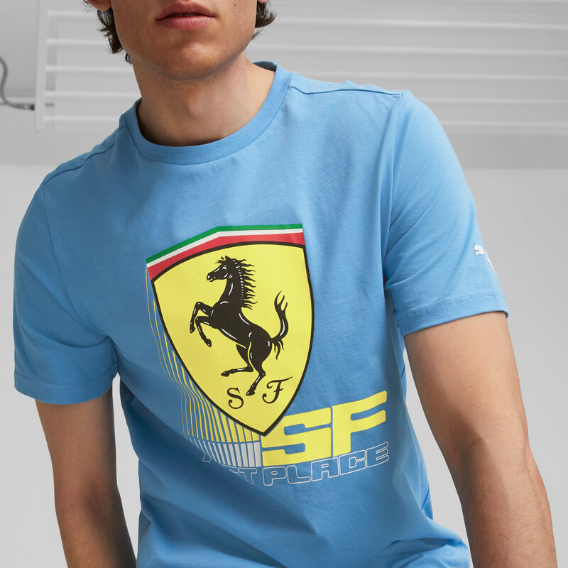 SF LS RACE COLORED BIG SHIELD TEE - blue