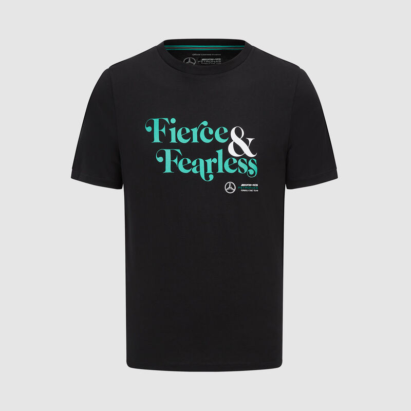 Fierce and Fearless Graphic T-shirt 2023 - Mercedes-AMG F1 - Black 3XL for males - 8719203309989 - Fuel For Fans F1 Merchandise store