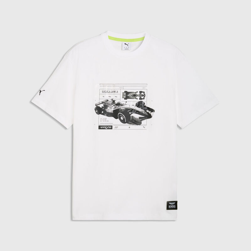 PUMA Graphic T-shirt 2026 - Aston Martin F1 Team - Puma white XS for males - 4069162314789 - Fuel For Fans F1 Merchandise store